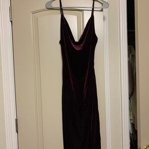 Burgundy velvet dress
